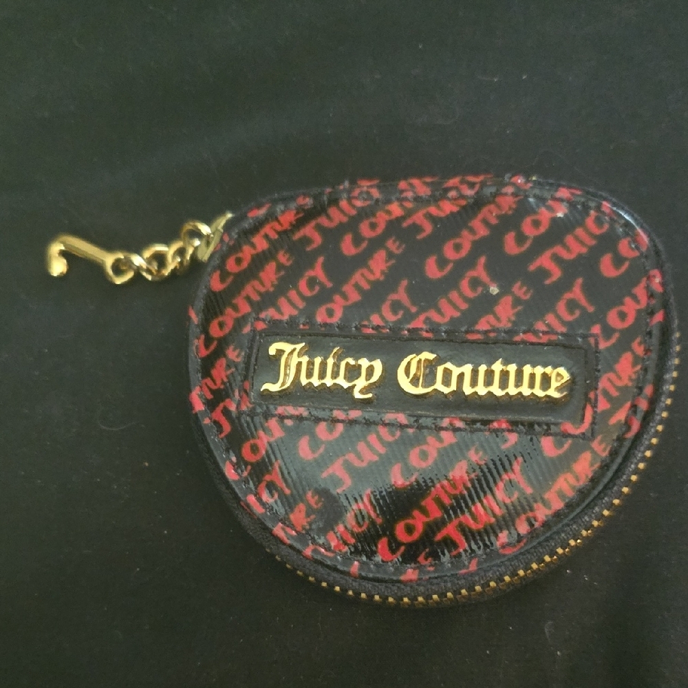 Juicy Couture Black and Red Logo Coin Pouch
